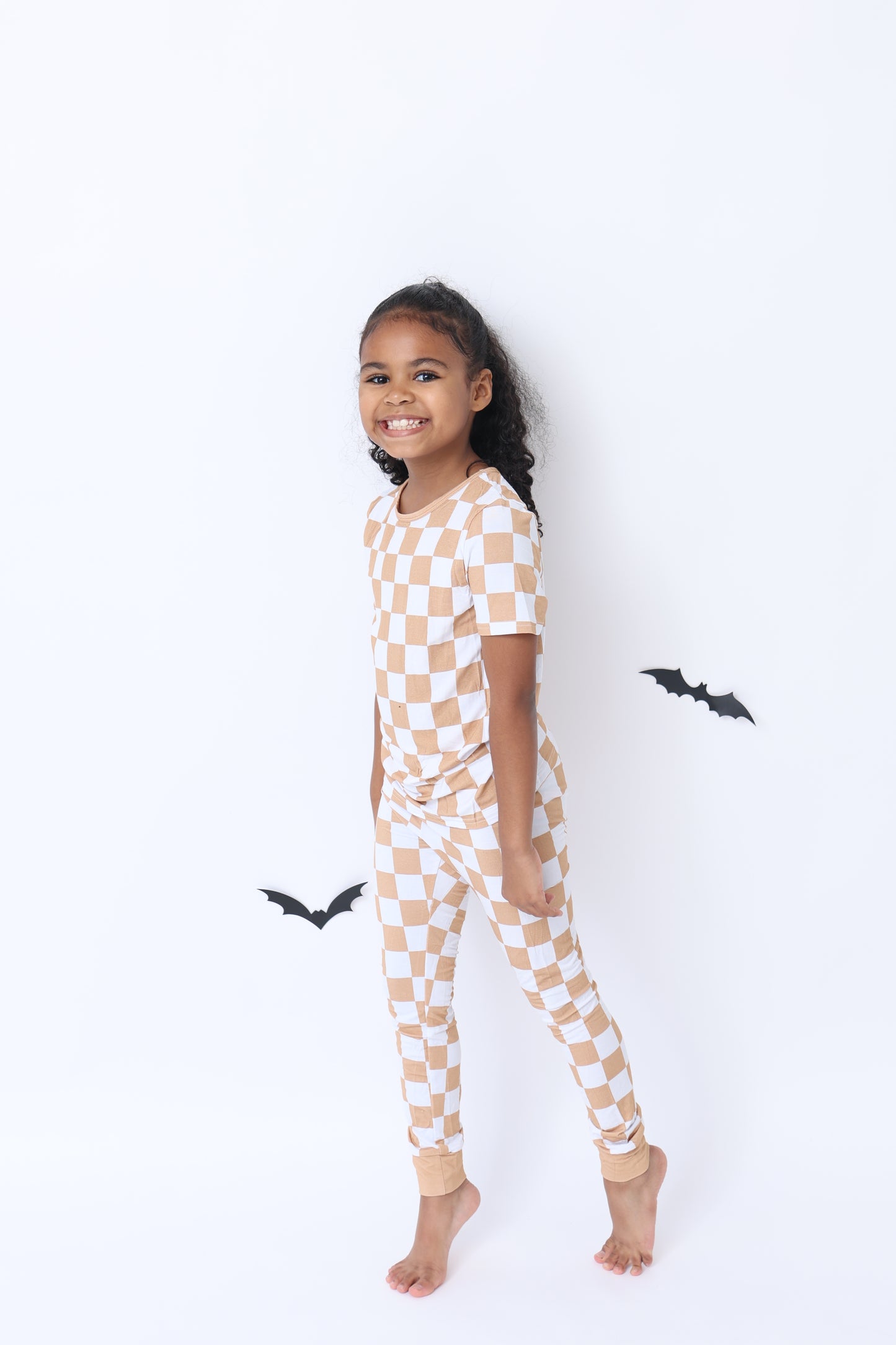 Brown Checkered Board Pajama Set