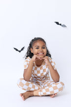 Brown Checkered Board Pajama Set