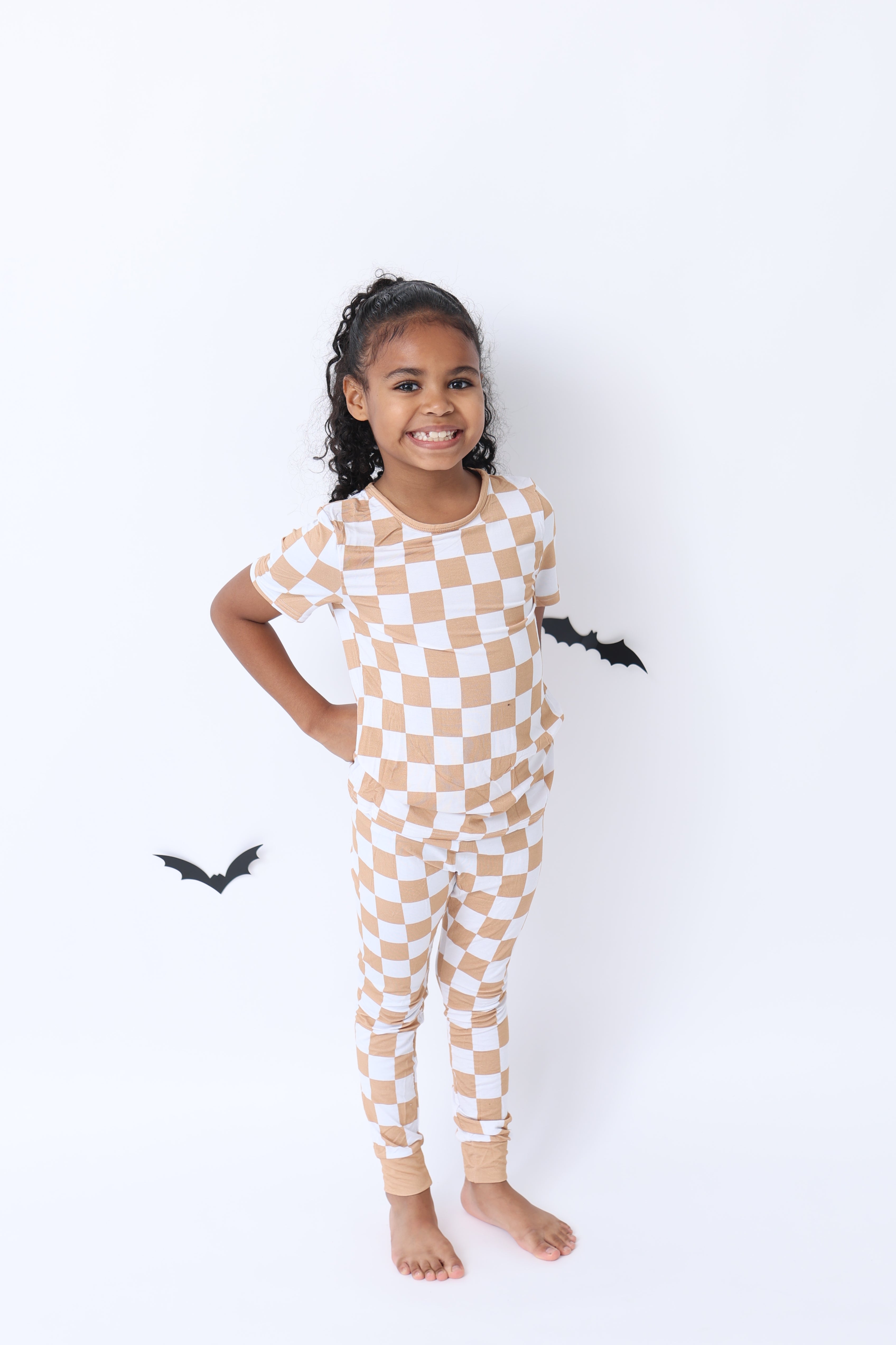 Brown Checkered Board Pajama Set