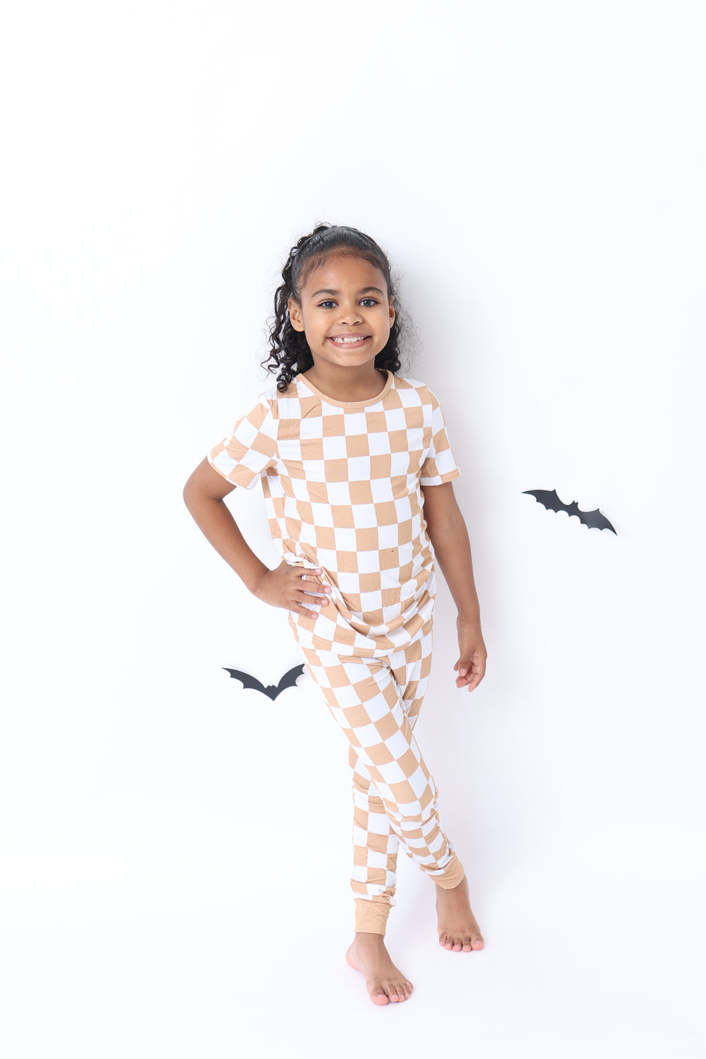 Brown Checkered Board Pajama Set