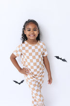 Brown Checkered Board Pajama Set