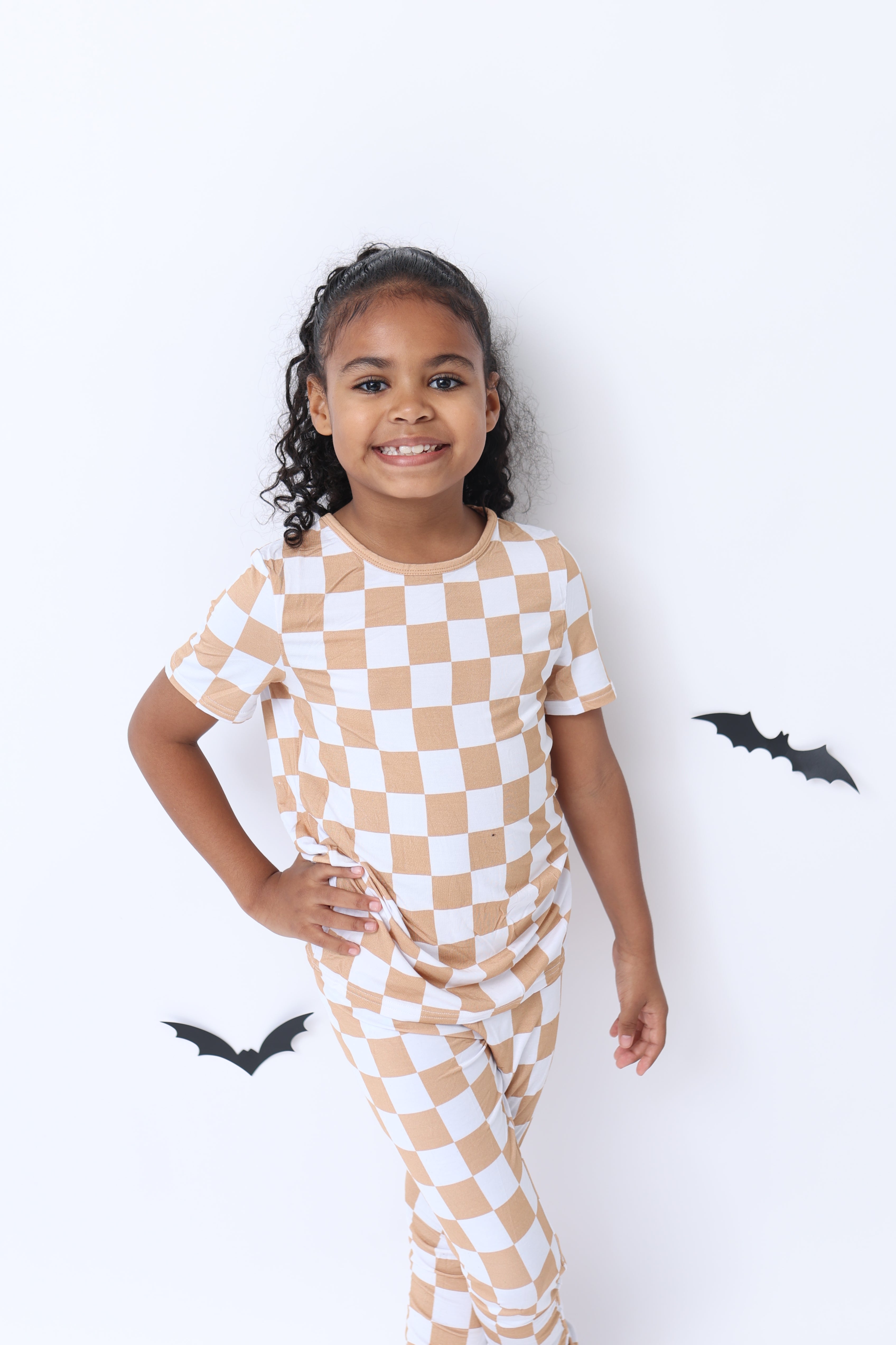 Brown Checkered Board Pajama Set