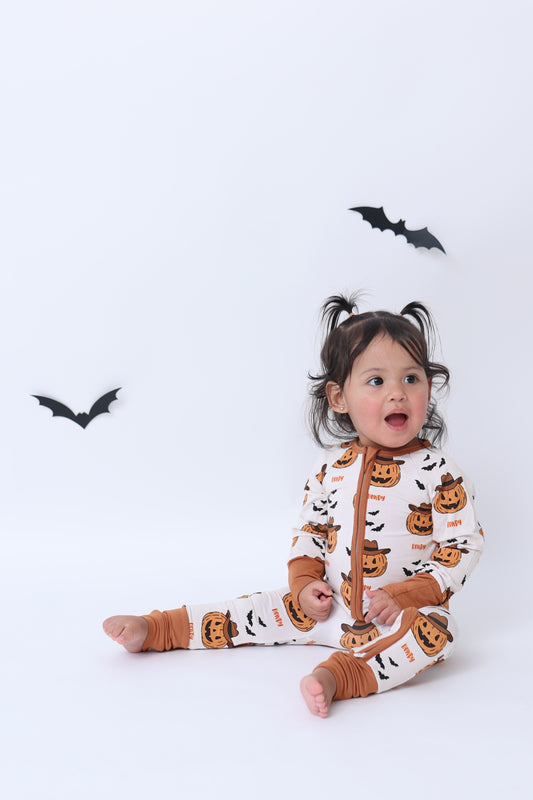 Halloween Howdy Pumpkin Onesie