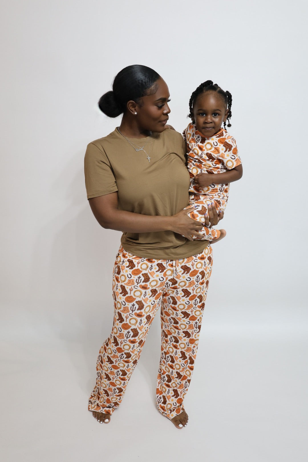 Orange Howdy Matching Mommy Pj Set