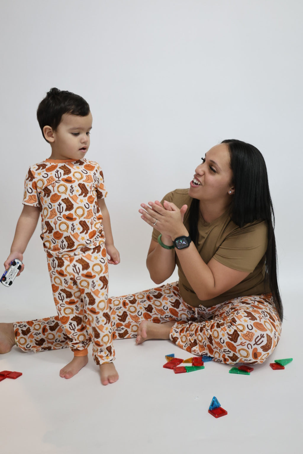 Orange Howdy Matching Mommy Pj Set