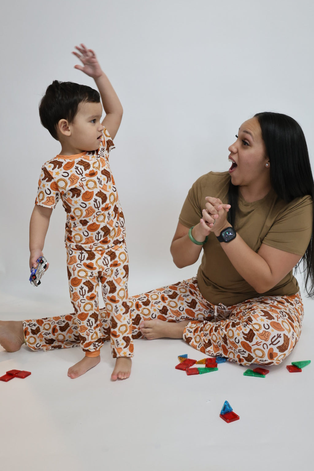 Orange Howdy Matching Mommy Pj Set
