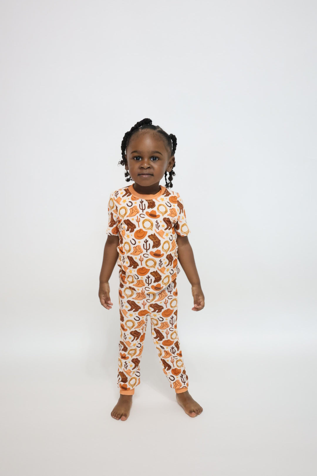 Orange Howdy 2 Piece Pj Set