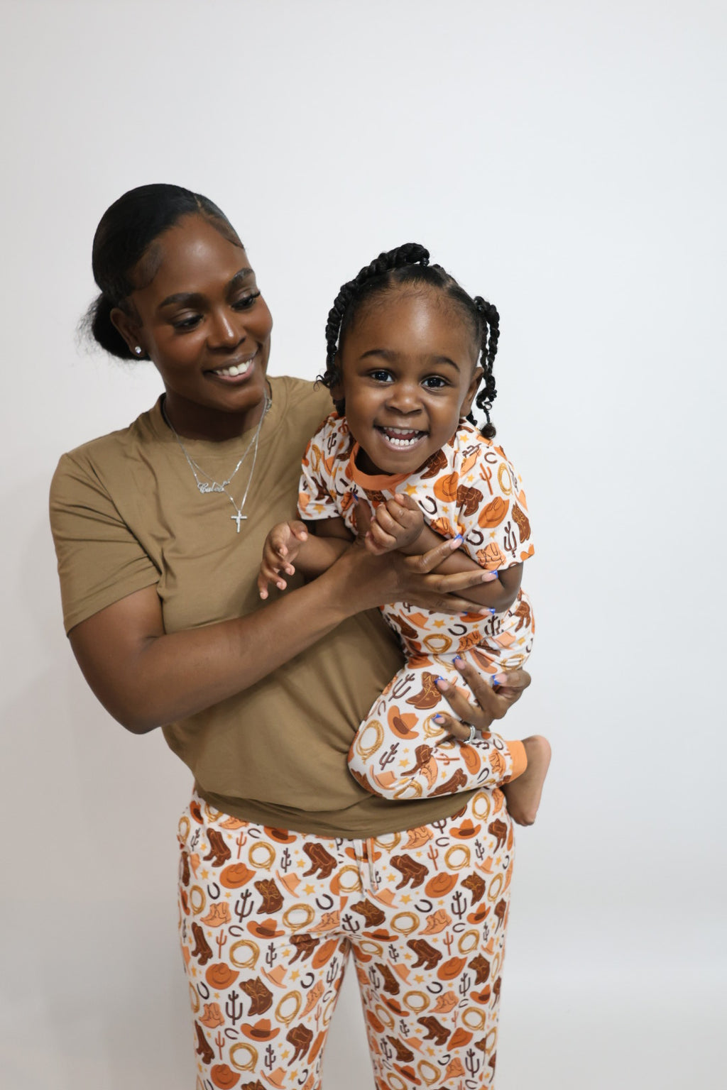 Orange Howdy Matching Mommy Pj Set