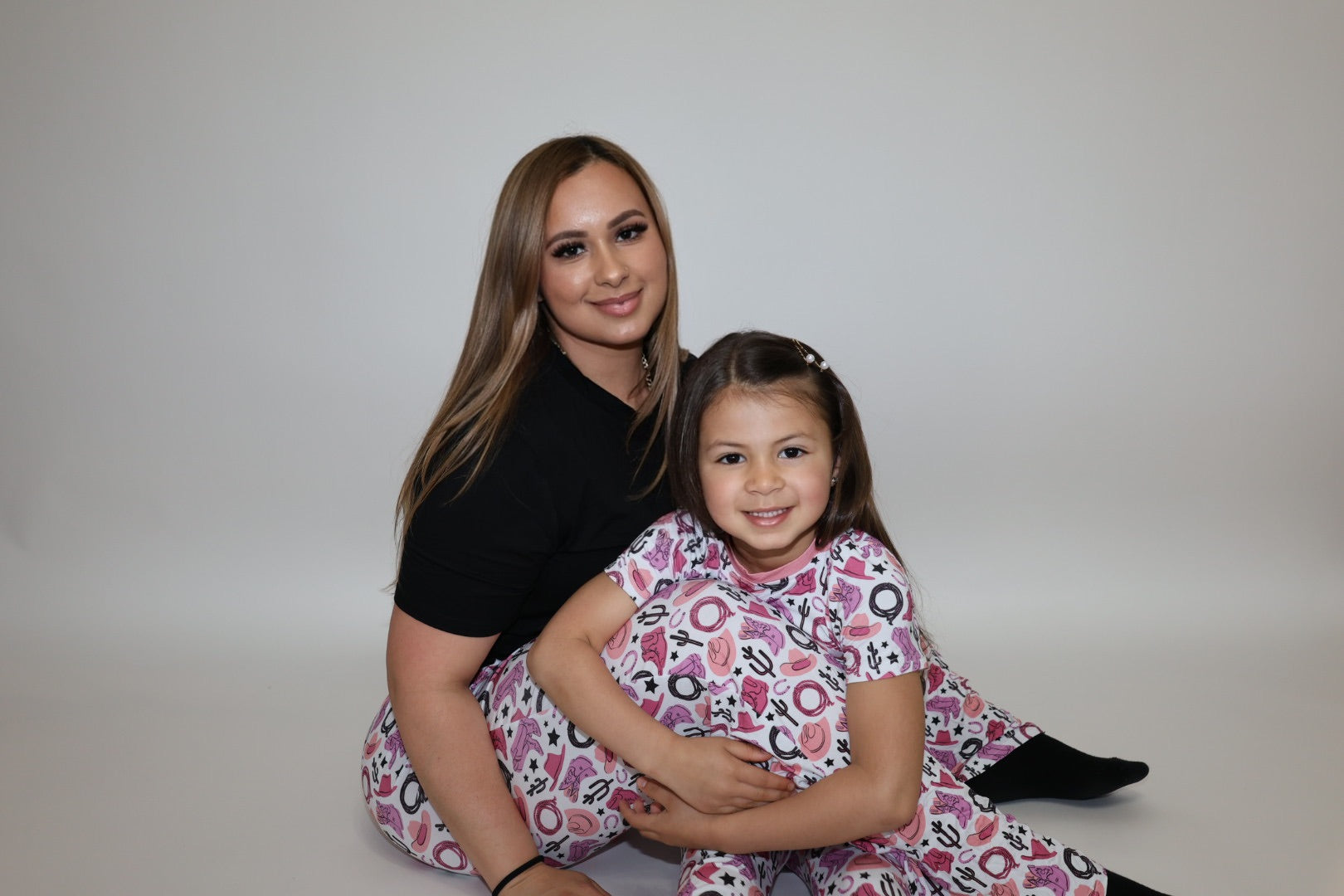 Pink Howdy Mommy Matching PJ Set