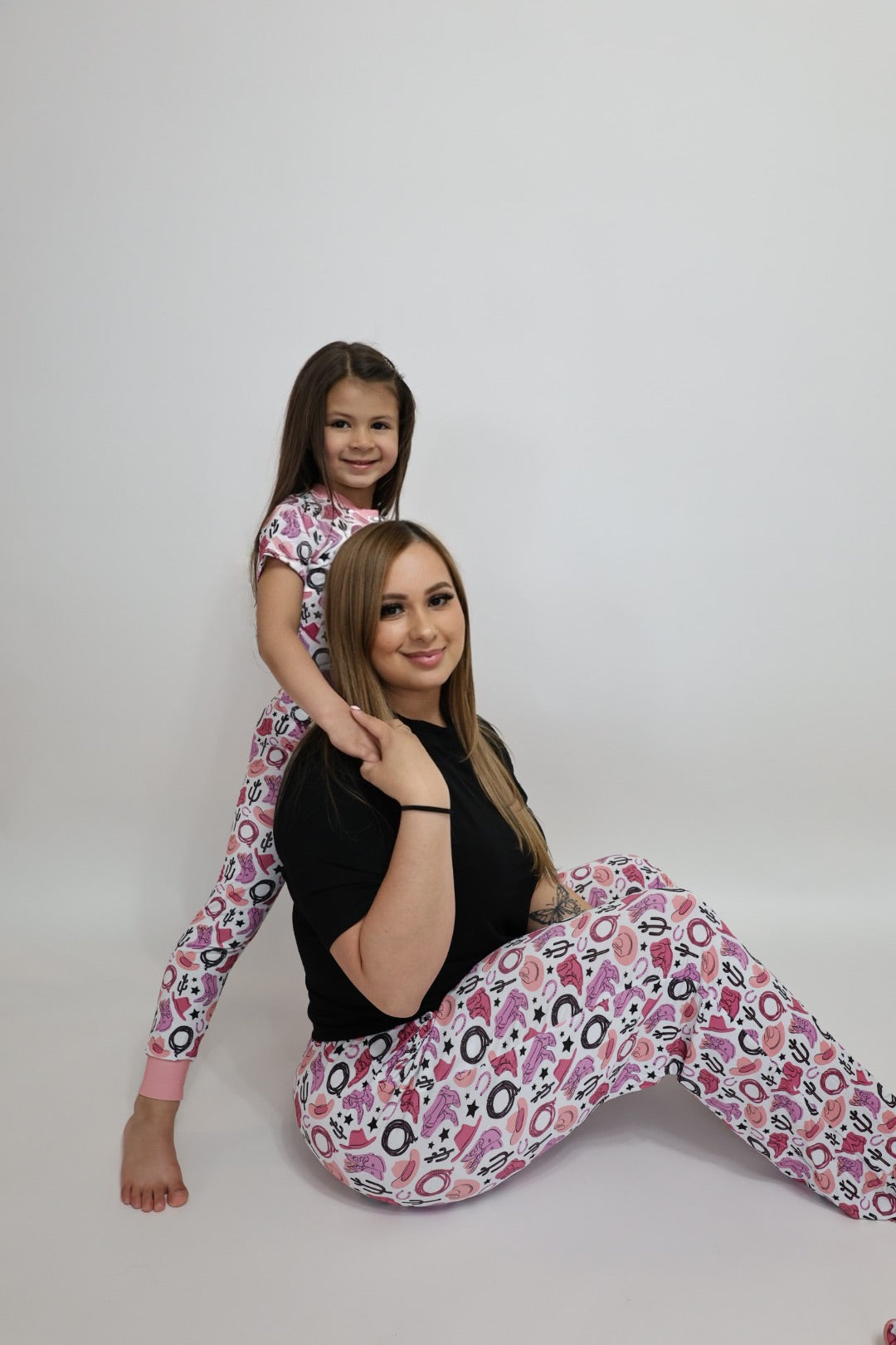 Pink Howdy Mommy Matching PJ Set