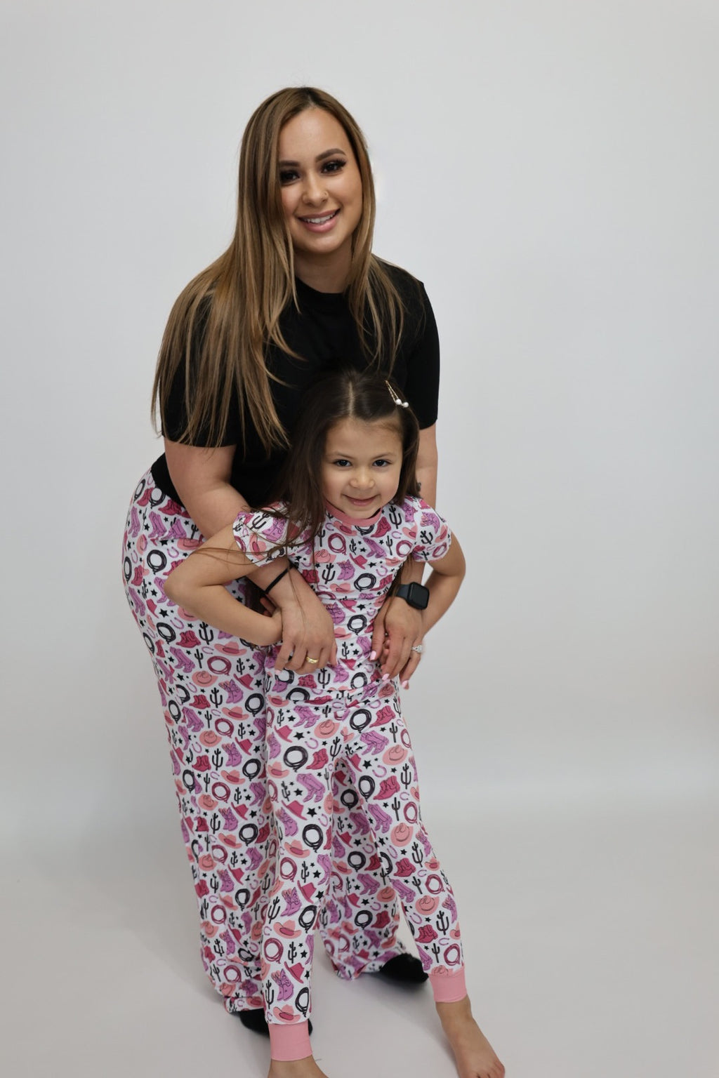Pink Howdy Mommy Matching PJ Set